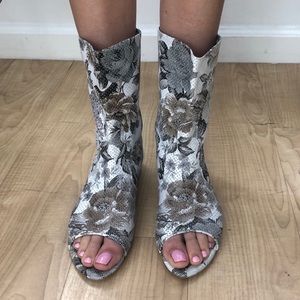 Real Leather Open Toe Booties! NEW!